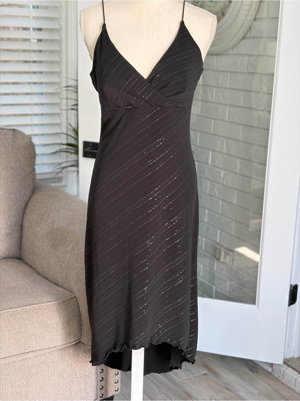 Vintage Y2K City Triangles High Low Fairycore Whimsigoth 90s Grunge Glam Dress